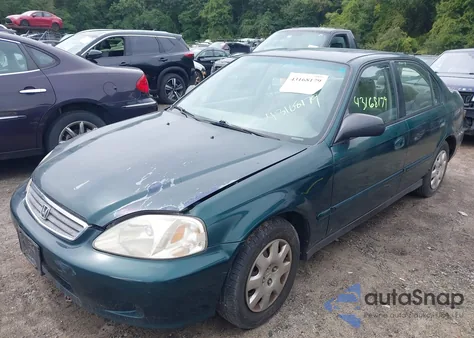 2000 Honda Civic Value Package из США, поврежденный, VIN 2HGEJ6610YH546683